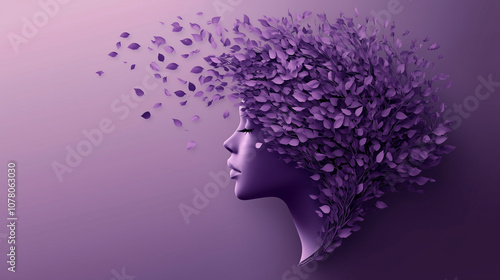 A silhouette of a woman gradually transforms into a cascade of petals, embodying the delicate journey of change and the beauty of fleeting moments in nature.