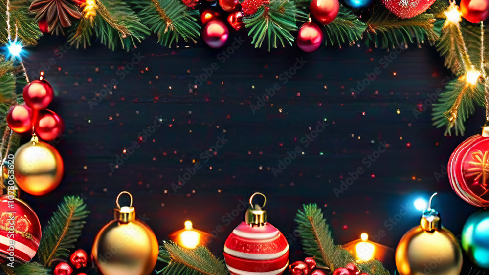 christmas background with christmas tree and decorations christmas background with christmas tree and decorations