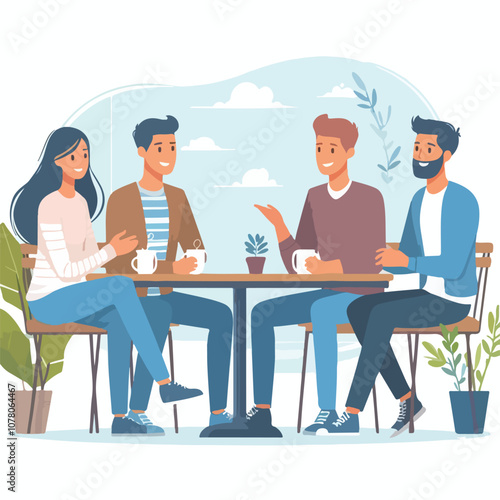 friends enjoying quality time vector