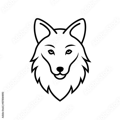 Wolf Logo Icon - Minimalist Vector Design, White Background