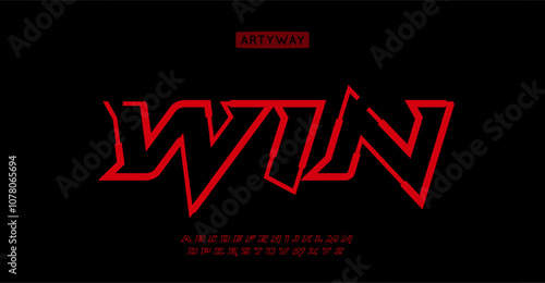 Edgy Sporty font alphabet. Sharp contour dynamic fonts for logo, brand, race headline etc. Typography typeface uppercase powerful turbo letters. vector illustration