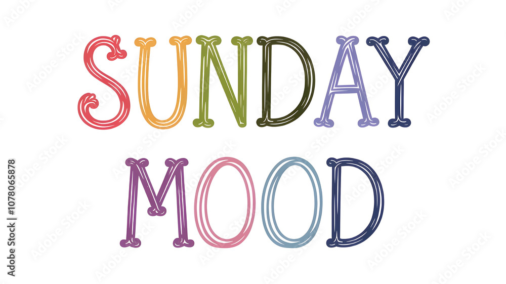 Brushstroke Sunday Mood Text Brushstroke Sunday Mood Text