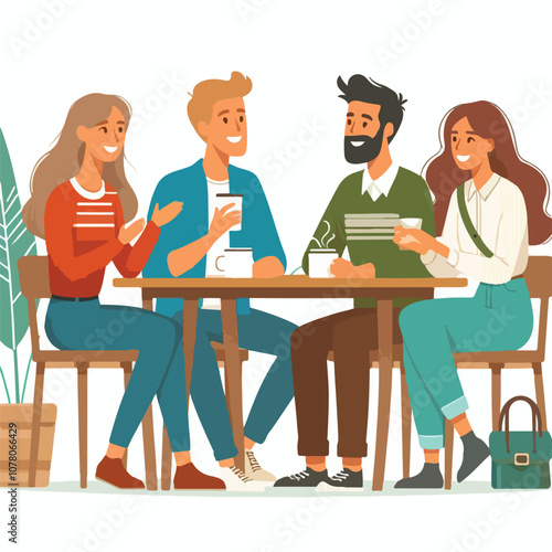 friends enjoying quality time vector