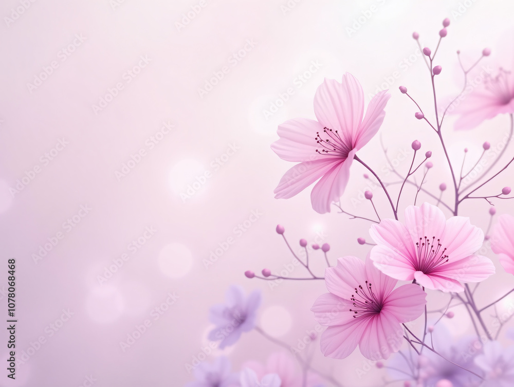 A soft-focus image of delicate pink flowers against a pastel background, enhancing their beauty and elegance for lifestyle. A soft-focus image of delicate pink flowers against a pastel background, enhancing their beauty and elegance for lifestyle.