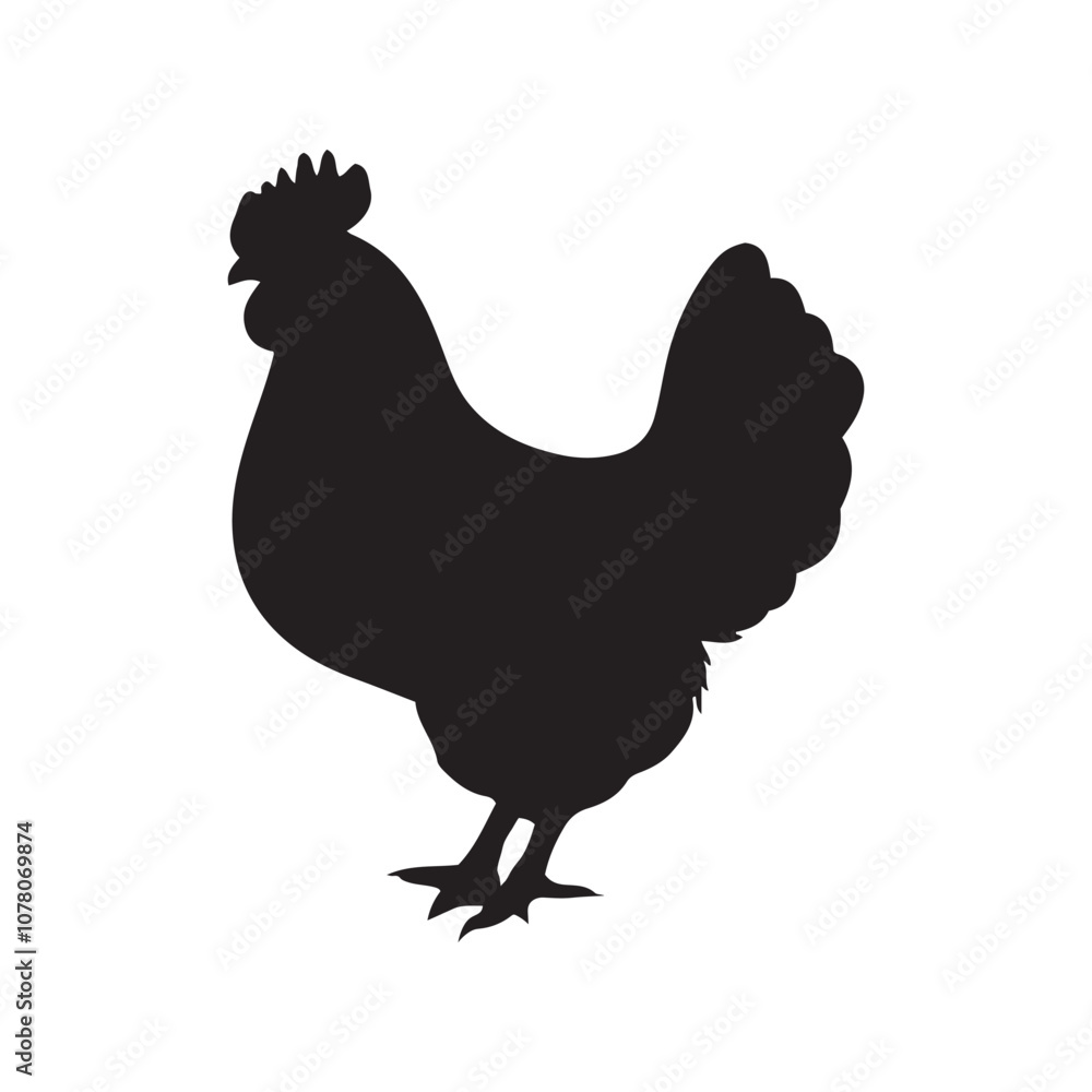 chicken black logo Vector black silhouette of a chicken on a white background. chicken black logo Vector black silhouette of a chicken on a white background.