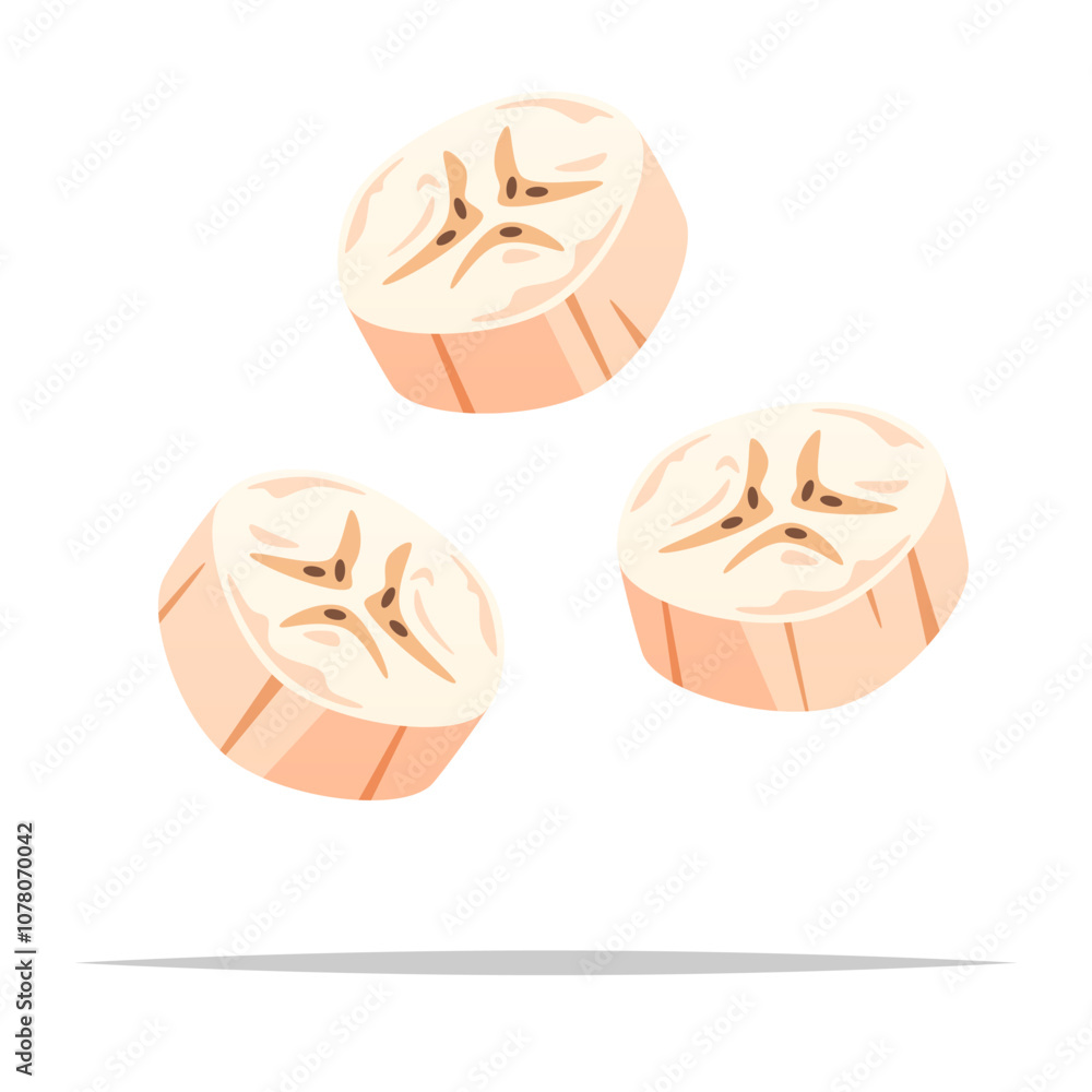 Banana slices vector isolated illustration Banana slices vector isolated illustration