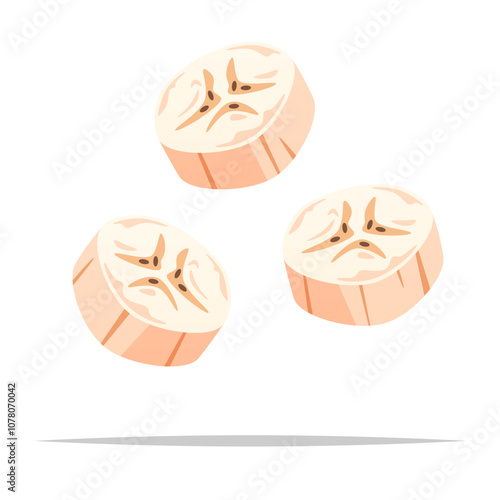 Banana slices vector isolated illustration