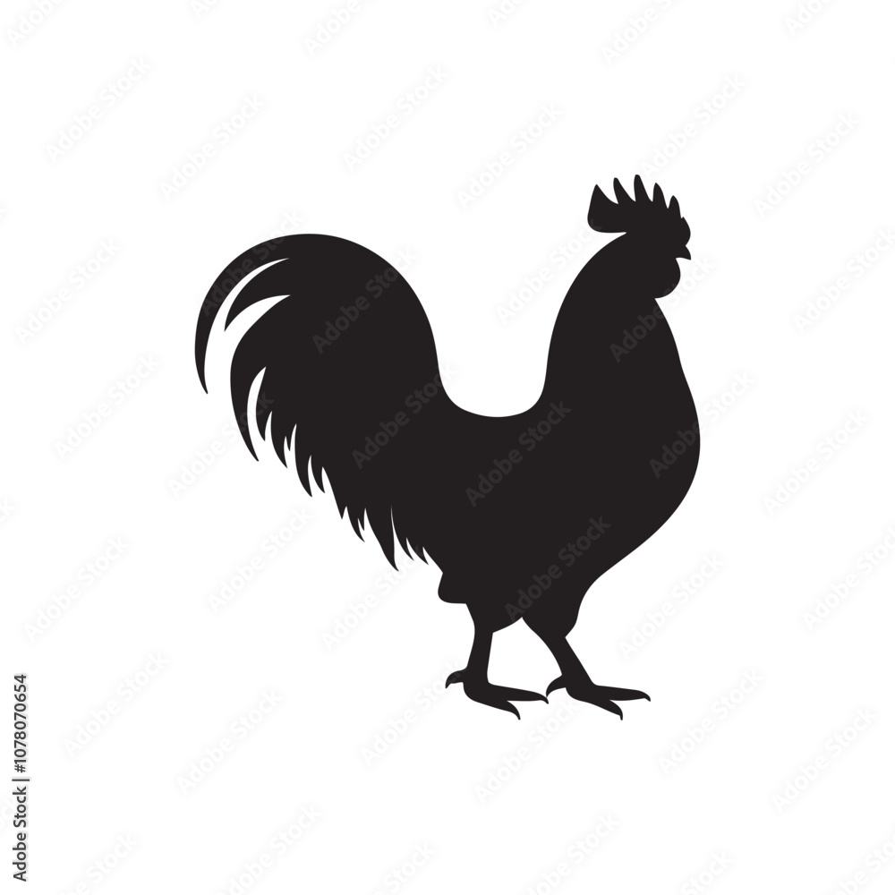 chicken black logo Vector black silhouette of a chicken on a white background. chicken black logo Vector black silhouette of a chicken on a white background.