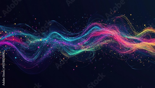 Abstract Neon Waves with Vibrant Colors