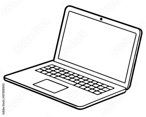 Apple Laptop Coloring Page on White Background