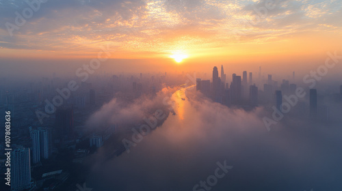 sunrise over the river