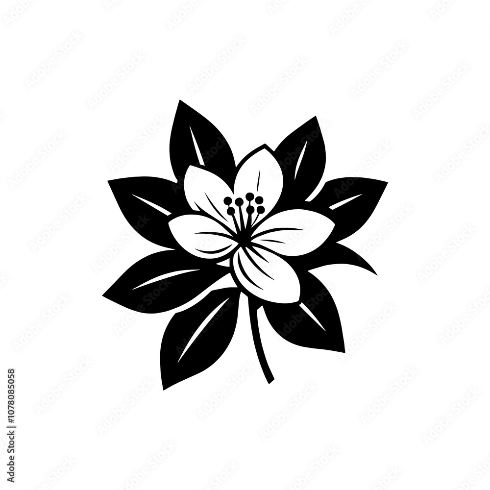 Fototapeta premium Simple Vector Icon of a spanish Orange Blossom – Logo Design Illustration