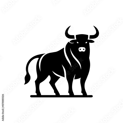 Simple Vector Icon of a Spanish bull – Logo Design Illustration