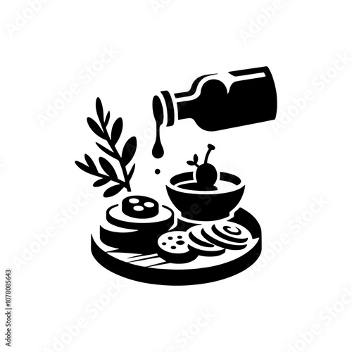 Simple Vector Icon of a tapas cooking – Logo Design Illustration
