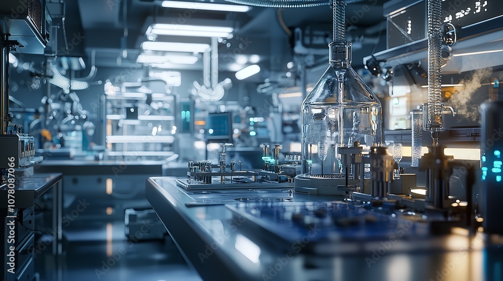 A busy plastic molding factory with molding machines and molds, momentarily paused but ready to produce plastic products of various shapes and sizes A busy plastic molding factory with molding machines and molds, momentarily paused but ready to produce plastic products of various shapes and sizes