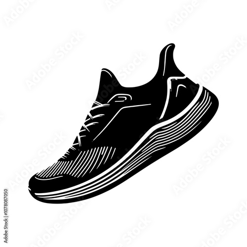 Simple Vector Icon of a running shoes – Logo Design Illustration