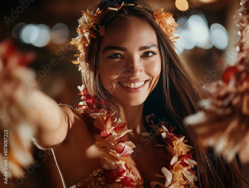 Traditional Hawaiian hula dance photo