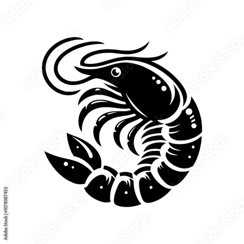 Simple Vector Icon of a shirmp seafood – Logo Design Illustration