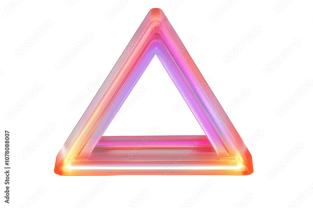 Abstract glowing triangle with a vibrant pink and orange gradient, transparent background Abstract glowing triangle with a vibrant pink and orange gradient, transparent background