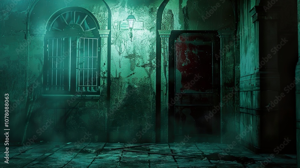 Eerie Green Glow: A Haunting Look Inside a Dark Alley Eerie Green Glow: A Haunting Look Inside a Dark Alley