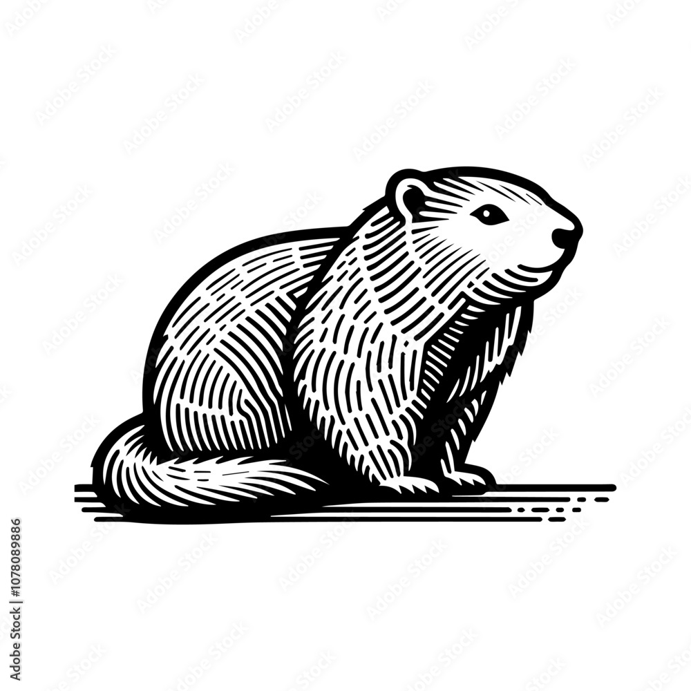 Fototapeta premium Simple Vector Icon of a Vancouver Island Marmot – Logo Design Illustration