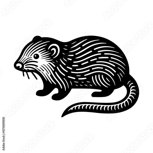 Simple Vector Icon of a Pacific Water Shrew – Logo Design Illustration photo