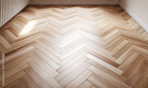 Elegant herringbone parquet wood flooring exemplifying craftsmanship.