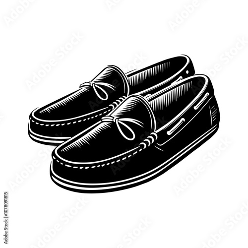 Simple Vector Icon of a Moccasins shoes – Logo Design Illustration