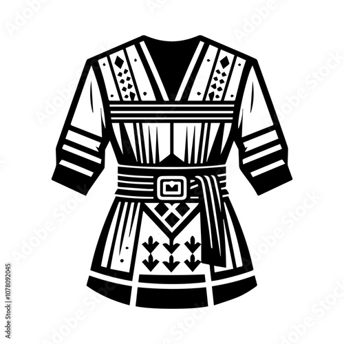 Simple Vector Icon of a Métis Sash and Clothing traditional – Logo Design Illustration