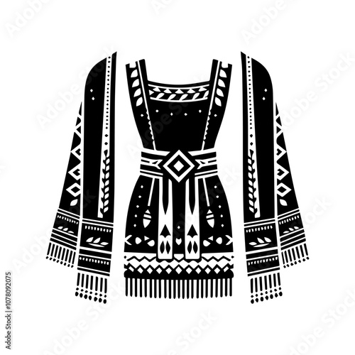 Simple Vector Icon of a Métis Sash and Clothing traditional – Logo Design Illustration