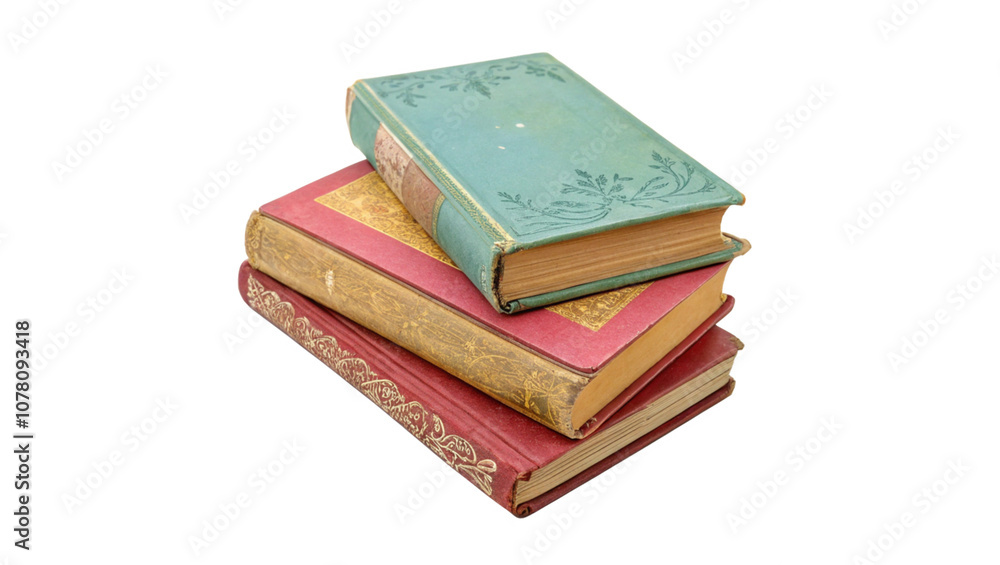 Colorful books isolated on transparent background Colorful books isolated on transparent background