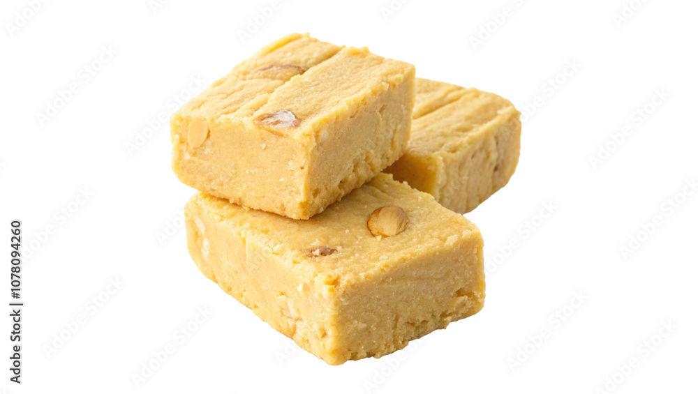 Milk powder barfi also known as Mava burfi isolated on transparent background Milk powder barfi also known as Mava burfi isolated on transparent background