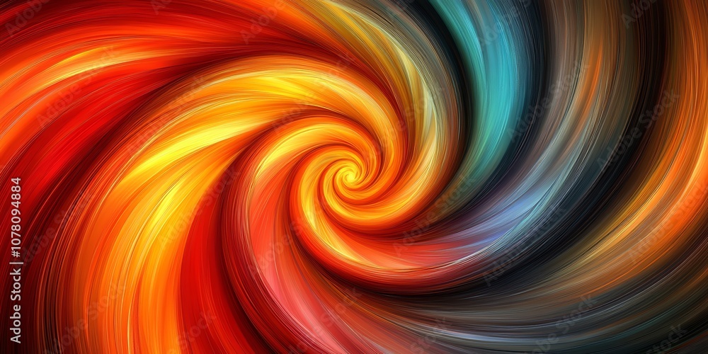 Abstract swirling vortex of red, yellow, blue, and black colors. Abstract swirling vortex of red, yellow, blue, and black colors.