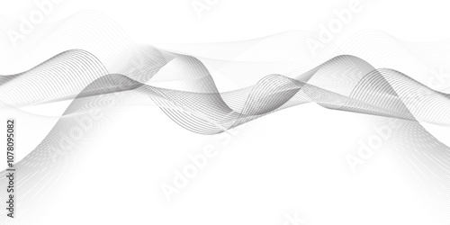 Abstract wave element for design. Digital frequency. Elegant abstract smooth swoosh speed gray wave modern stream. art background. Vector illustration. Wave with lines created using blend.	
