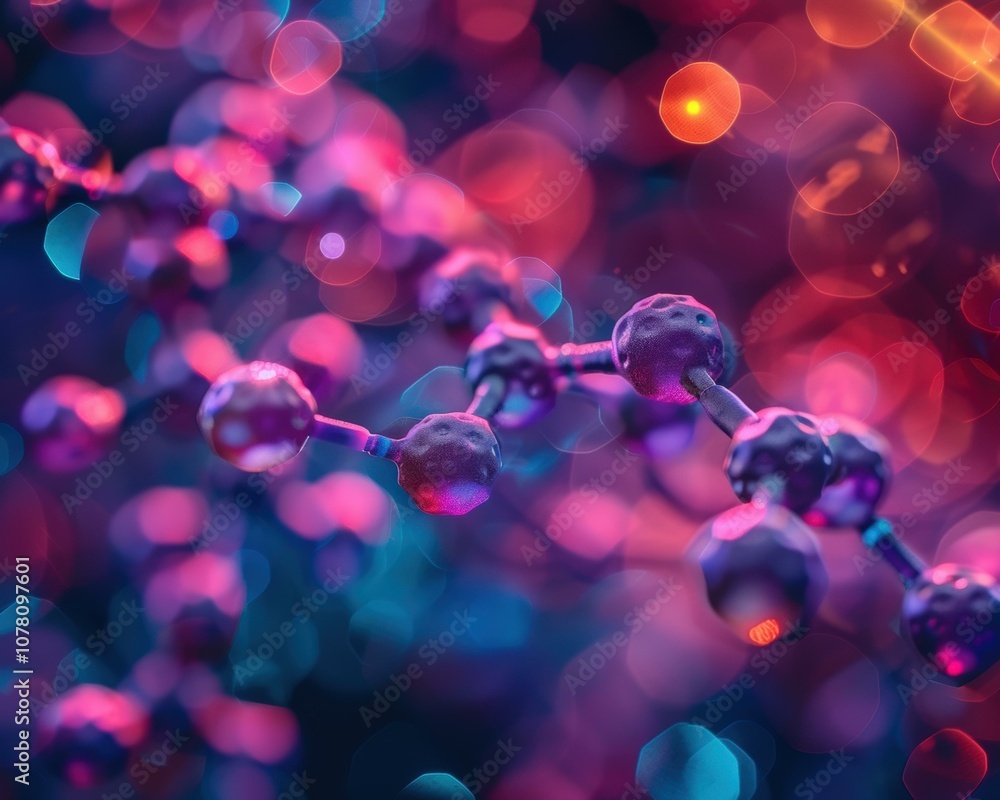 A close-up of a molecular chain. AI. A close-up of a molecular chain. AI.