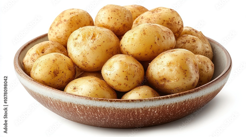 Canadian style potatoes on ceramic plate and white background. Canadian style potatoes on ceramic plate and white background.