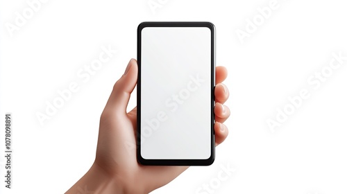 3D Hand Holding a Mobile Phone with a Blank Screen