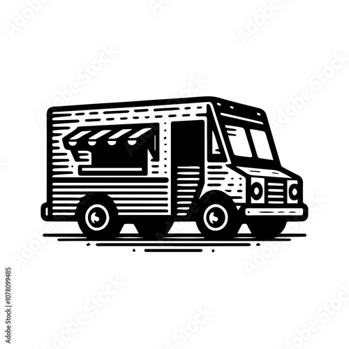 Wallpaper Mural a simple illustration of  food truck - vector logo design Torontodigital.ca