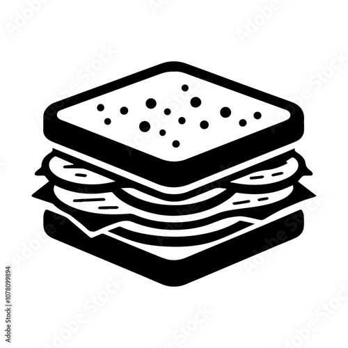 a simple illustration of  sadwich- vector logo design