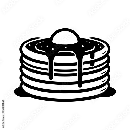 a simple illustration of  pancake- vector logo design