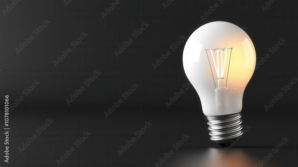 glowing lightbulb stands upright on solid black background, illuminating space with warm glow. This captures essence of simplicity and innovation glowing lightbulb stands upright on solid black background, illuminating space with warm glow. This captures essence of simplicity and innovation