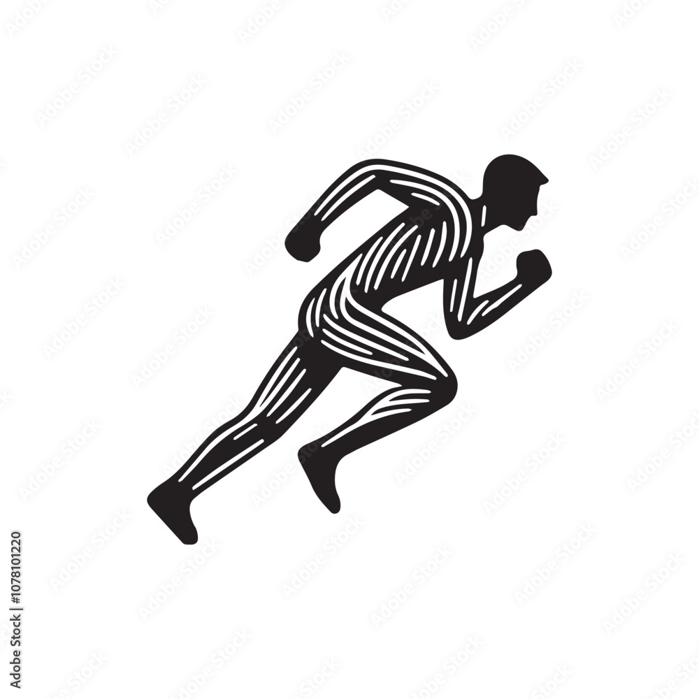 a simple illustration of running - vector logo design a simple illustration of running - vector logo design
