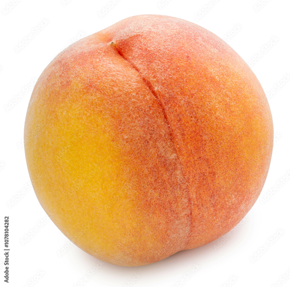 Golden Peach,Yamanashi orange Peach on white background.Luxury Peach isolate on white with clipping path. Golden Peach,Yamanashi orange Peach on white background.Luxury Peach isolate on white with clipping path.