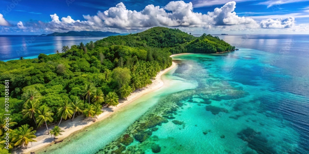 Tropical paradise with pristine beaches, lush forests, and azure waters Aerial drone shot of Koh Nangyuan, Southern Thailand Tropical paradise with pristine beaches, lush forests, and azure waters Aerial drone shot of Koh Nangyuan, Southern Thailand