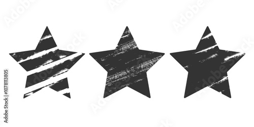 Grunge stars. Star vector isolated icon.Paint streaks. Vector illustration