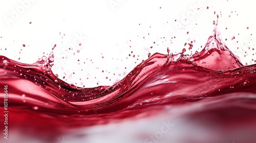 Red wine splash isolated on white background