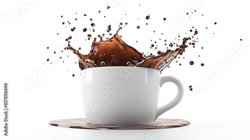 Cup of tasty chocolate drink on marble table