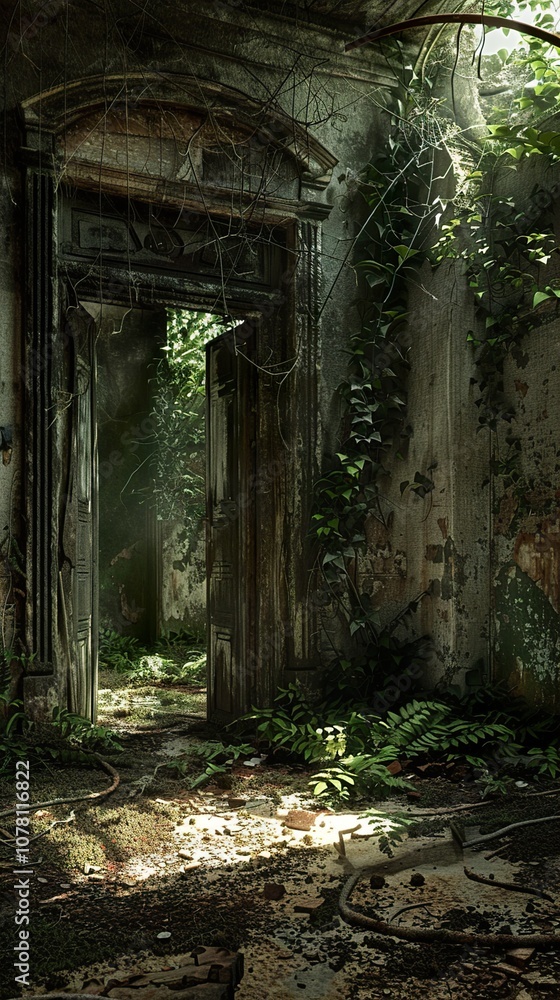 Overgrown Doorway: A Glimpse into a Forgotten Past Overgrown Doorway: A Glimpse into a Forgotten Past