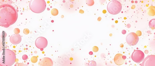 A pink background with many small pink and yellow circles