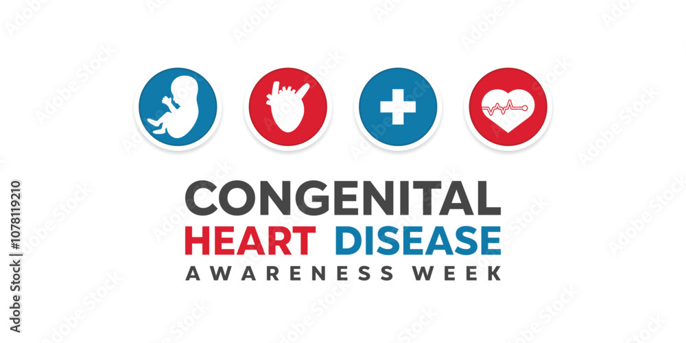 Congenital Heart Disease Awareness Week. Baby, heart, plus icon and more. Great for cards, banners, posters, social media and more. White background. Congenital Heart Disease Awareness Week. Baby, heart, plus icon and more. Great for cards, banners, posters, social media and more. White background.